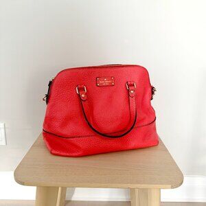 Kate Spade Coral red pebbled leather purse